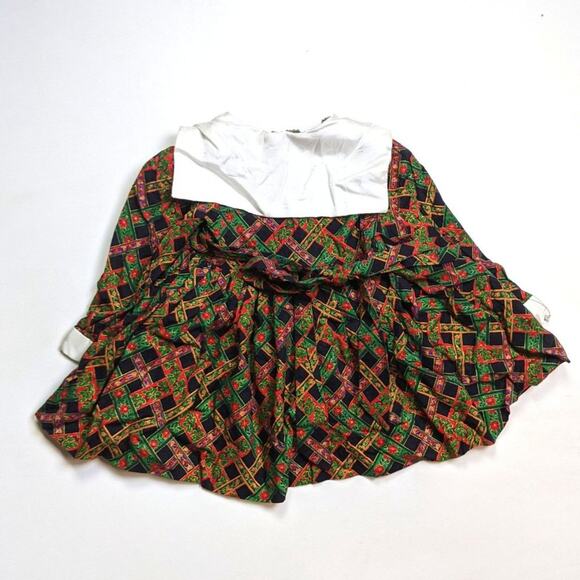 Vintage Handmade Dress Girls Size 2T Black Christmas Holiday Poinsettias - Picture 3 of 3